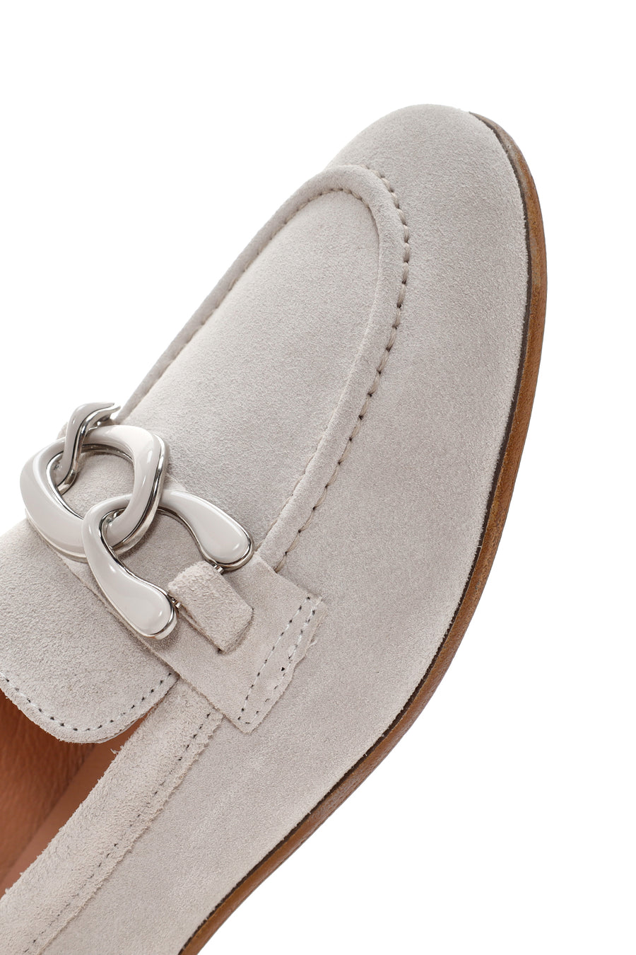 Kadın Bej Tokalı Süet Deri Casual Loafer