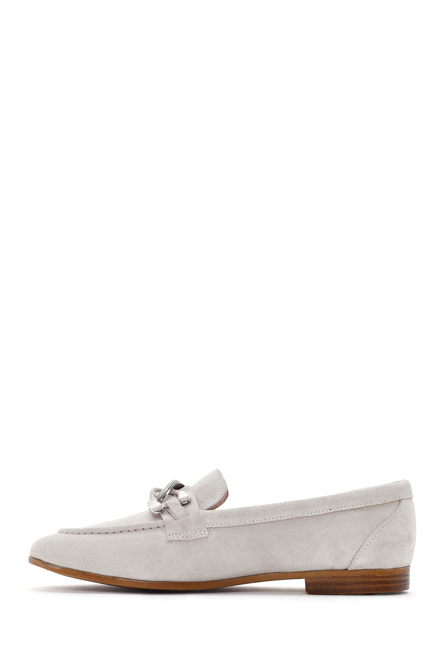 Kadın Bej Tokalı Süet Deri Casual Loafer