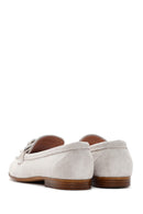 Women's Beige Buckle Suede Leather Casual Loafer | Derimod
