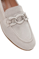 Women's Beige Buckle Suede Leather Casual Loafer | Derimod