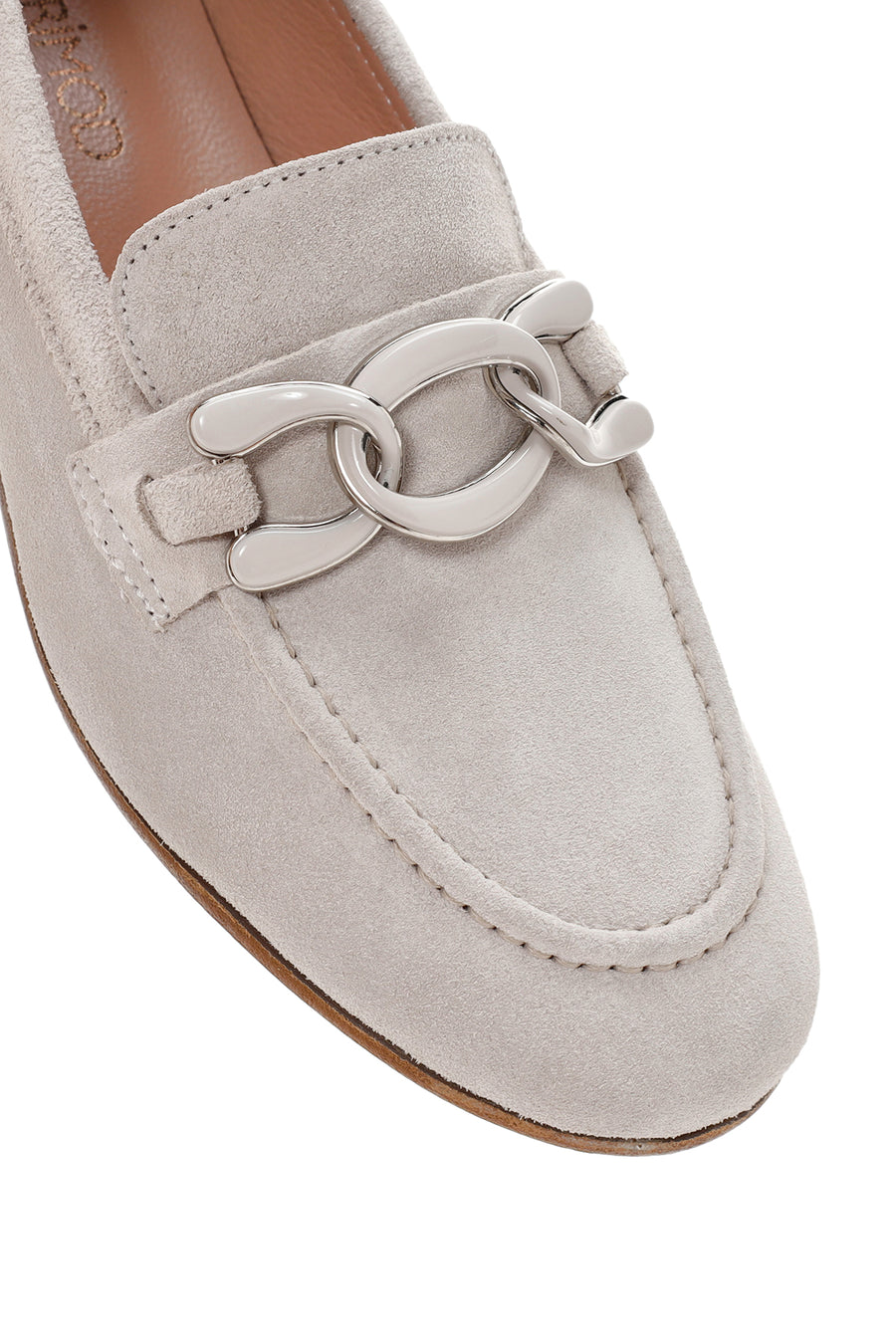 Kadın Bej Tokalı Süet Deri Casual Loafer