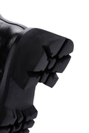 Women's Black Thick High-Sole Zipper Leather Boots | Derimod