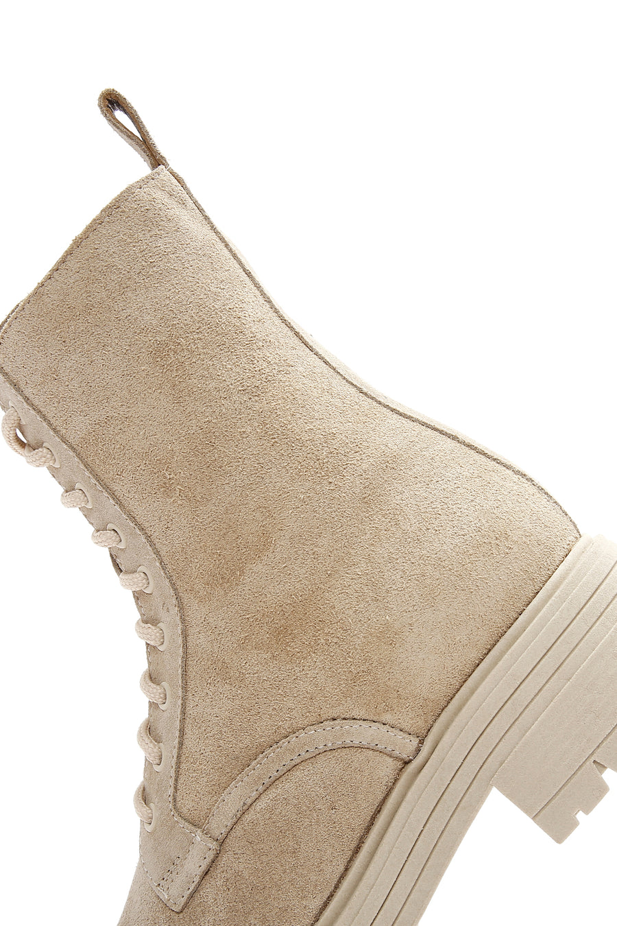 Women's Beige Thick Soled Suede Leather Boots