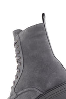 Women's Gray Thick Soled Suede Leather Boots | Derimod