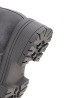 Women's Gray Thick Soled Suede Leather Boots | Derimod