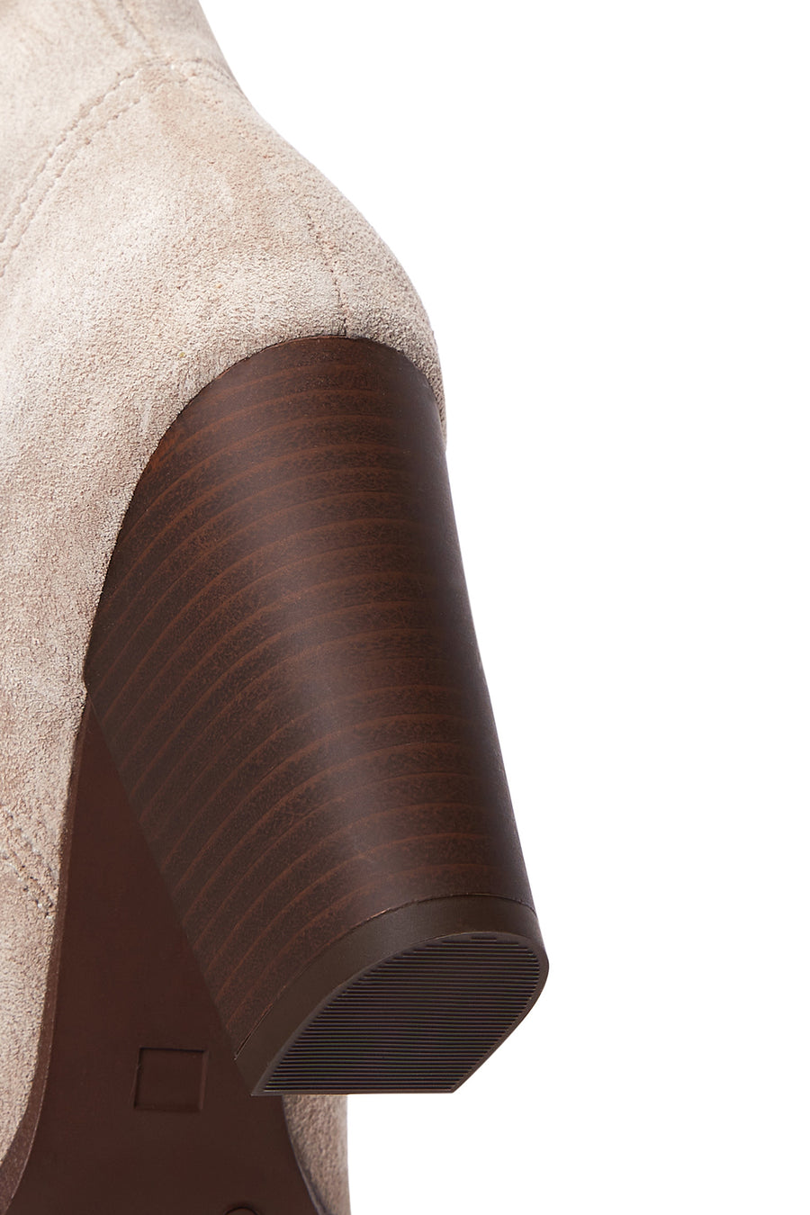 Women's Beige Suede Leather Cowboy Heeled Boots
