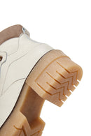 Women's Beige Thick Soled Leather Boots | Derimod