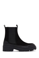 Women's Black Suede Leather Chelsea Boots | Derimod
