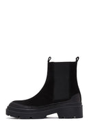 Women's Black Suede Leather Chelsea Boots | Derimod
