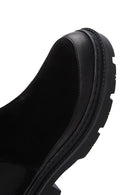 Women's Black Suede Leather Chelsea Boots | Derimod