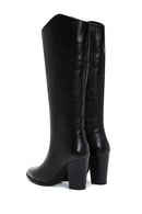 Women's Black Heeled Leather Boots | Derimod