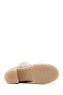 Women's Brown Suede Leather Heeled Boots | Derimod