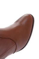 Women's Tan Leather Heeled Boots | Derimod