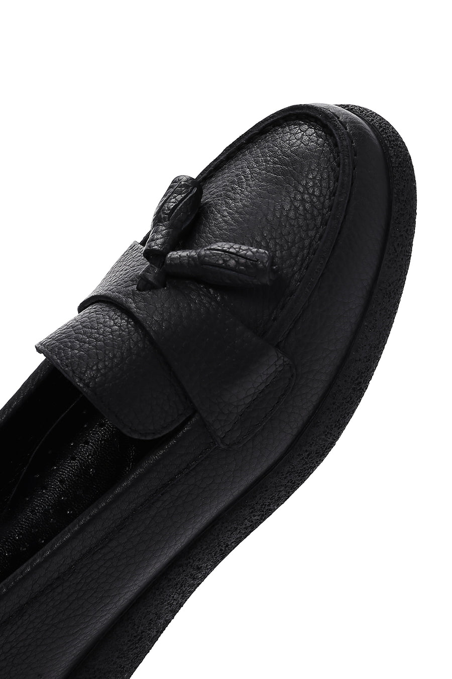 Kadın Siyah Deri Comfort Loafer