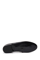 Women's Black Leather Buckle Crocodile Classic Loafer | Derimod