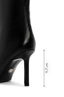 Women's Black Thin Heeled Leather Boots | Derimod