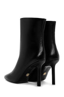 Women's Black Thin Heeled Leather Boots | Derimod