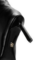 Women's Black Thin Heeled Leather Boots | Derimod