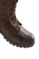 Kadın Kahverengi Deri Fermuarlı Postal  Bot | Derimod