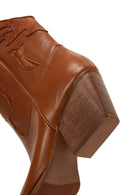 Kadın Taba Deri Topuklu Kovboy Western Bot | Derimod