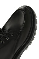 Kadın Siyah Fermuarlı Kalın Tabanlı Deri Postal Bot | Derimod