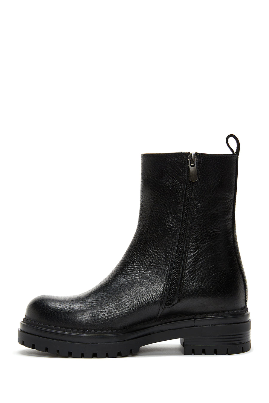 Women's Black Thick Soled Leather Boots