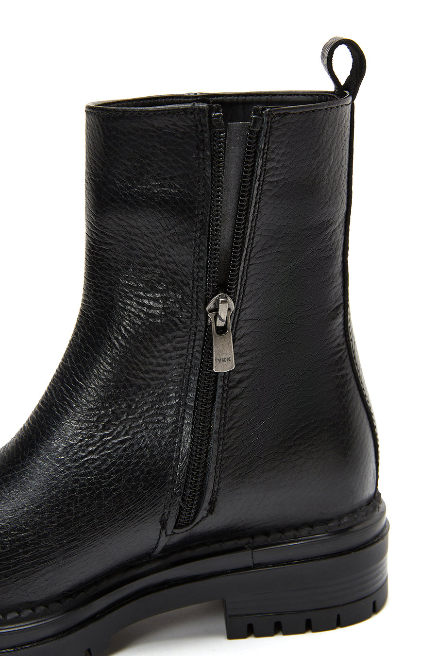 Women's Black Thick Soled Leather Boots