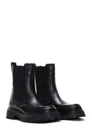 Women's Black Leather Chelsea Boots | Derimod