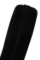 Kadın Siyah Süet Deri Topuklu Kovboy Çizme | Derimod