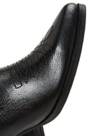 Kadın Siyah Deri Topuklu Kovboy Çizme | Derimod