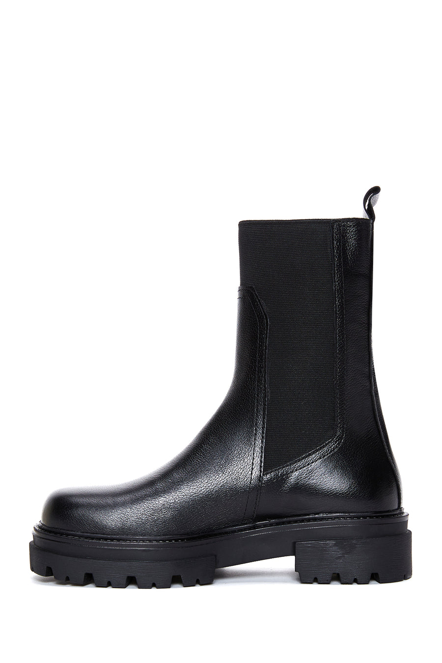 Women's Black Leather Chelsea Boots