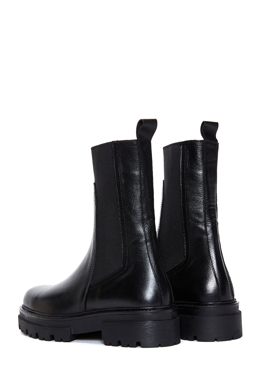 Women's Black Leather Chelsea Boots