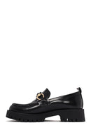 Kadın Siyah Deri Rugan Maskülen Loafer | Derimod