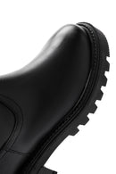 Women's Black Thick Soled Casual Leather Boots | Derimod