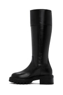 Women's Black Thick Soled Casual Leather Boots | Derimod