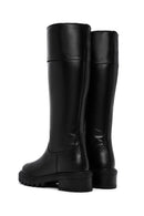 Women's Black Thick Soled Casual Leather Boots | Derimod