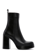 Women's Black Leather Platform High Heel Boots | Derimod
