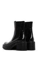 Women's Black Leather Heeled Chelsea Boots | Derimod