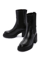 Women's Black Leather Heeled Chelsea Boots | Derimod