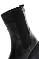 Women's Black Leather Heeled Chelsea Boots | Derimod