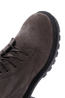 Kadın Gri Nubuk Deri Fermuarlı Postal Bot | Derimod