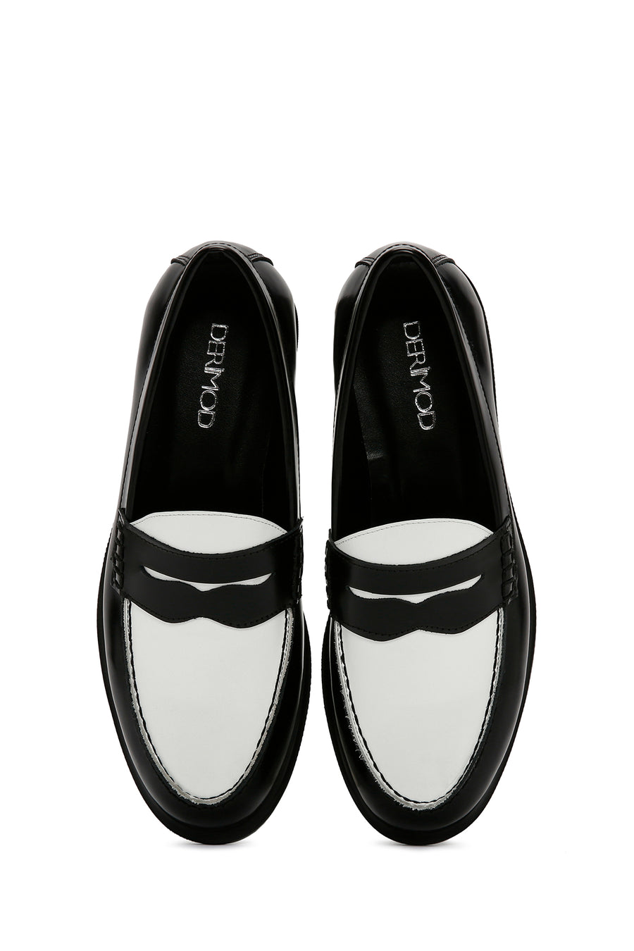Kadın Siyah Deri Maskülen Loafer