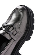 Women's Silver Leather Buckle Casual Loafer | Derimod