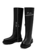 Women's Black Thick Soled Zippered Casual Leather Boots | Derimod