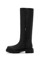 Women's Black Thick Soled Zippered Casual Leather Boots | Derimod