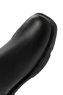 Women's Black Thick Soled Zippered Casual Leather Boots | Derimod