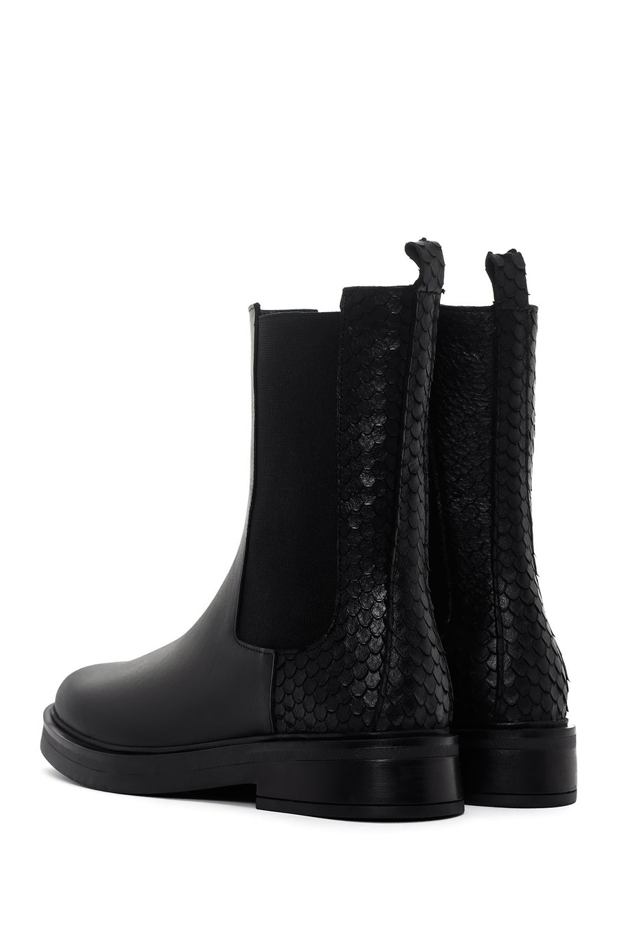 Women's Black Leather Chelsea Boots