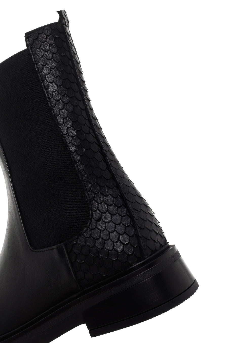Women's Black Leather Chelsea Boots