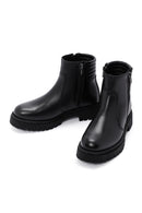 Kadın Siyah Deri Fermuarlı Casual Bot | Derimod