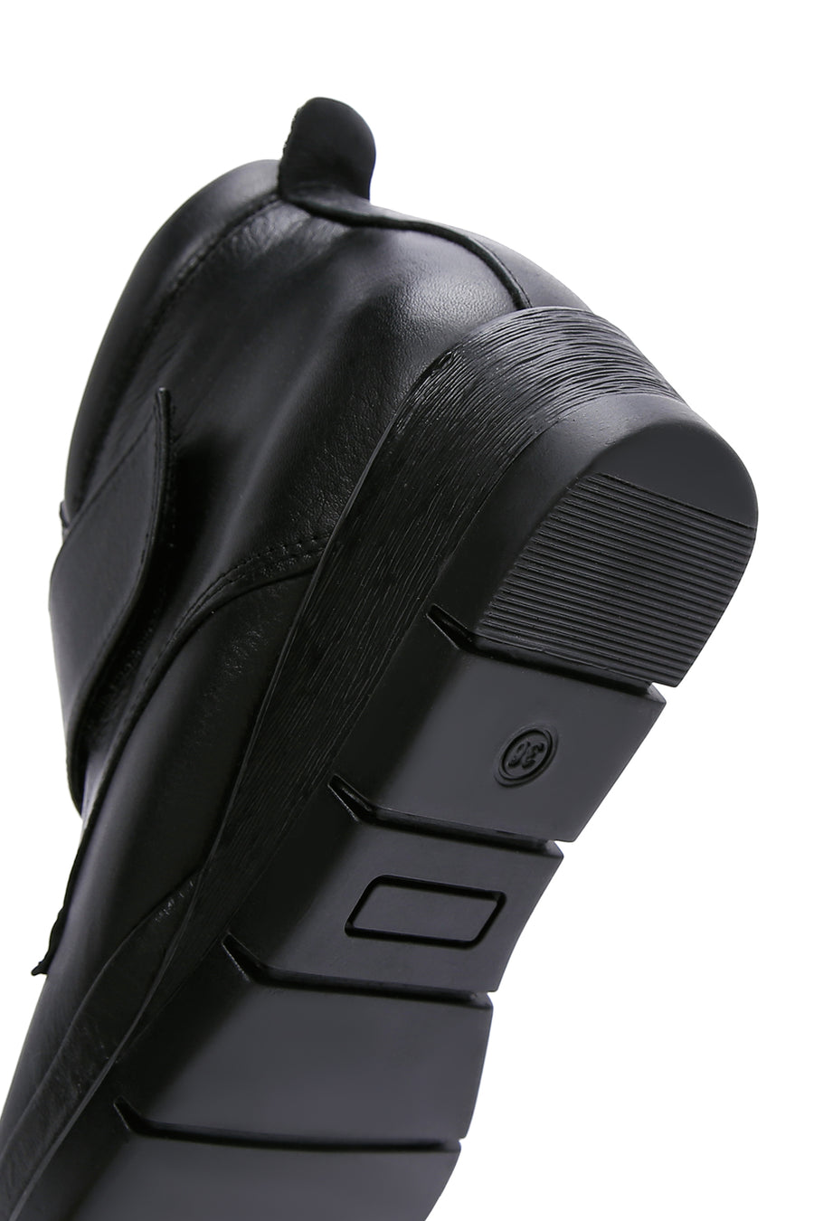 Women's Black Leather Wedge Heeled Boots